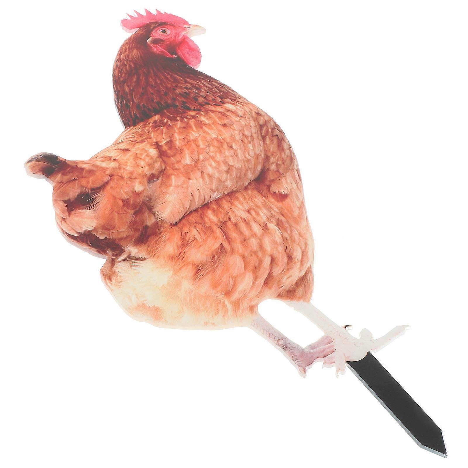Garden Signs Farmhouse Chicken Decoration Yard Decor Chicken Shape Acrylic 11×4.9×0.1in 1Pcs