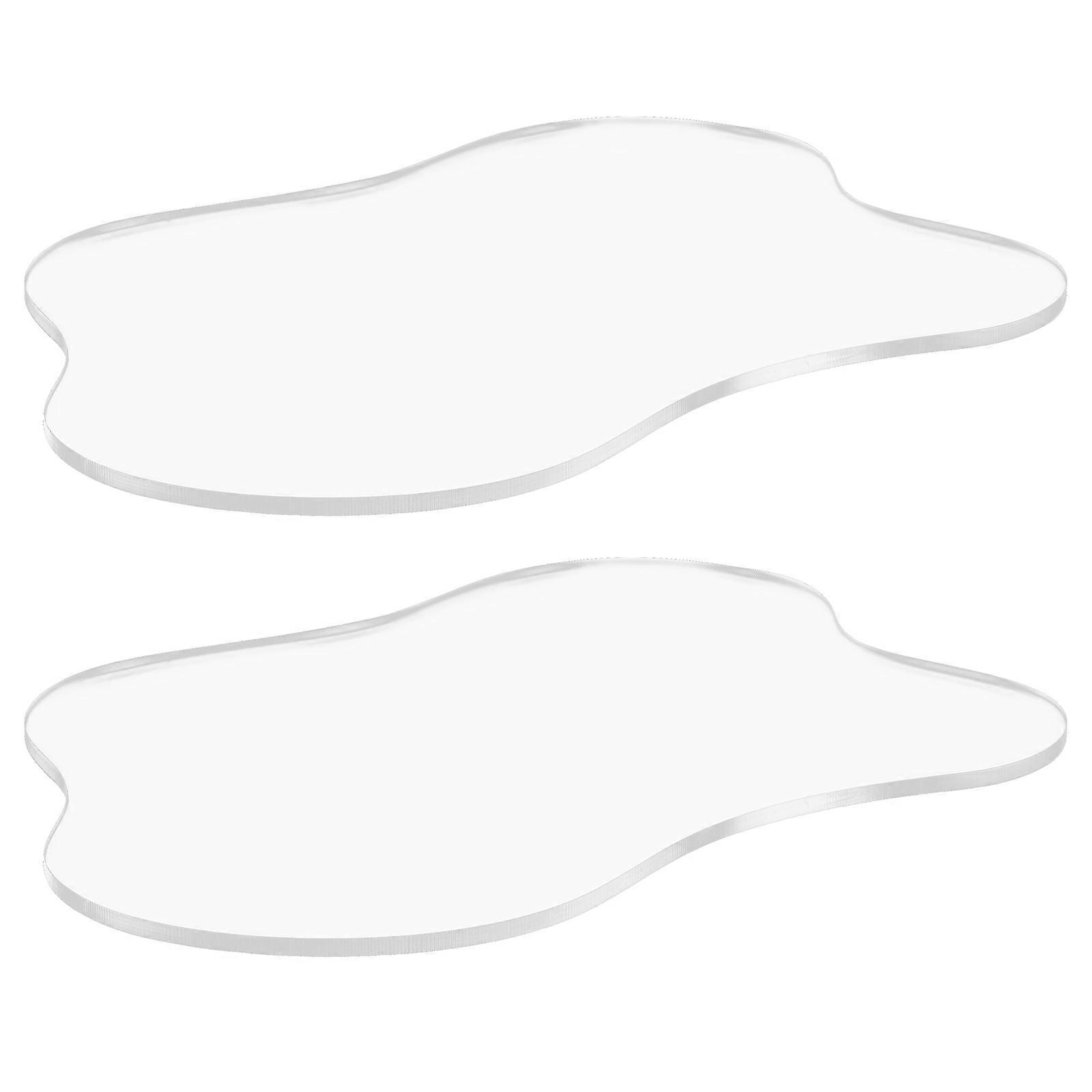 2Pcs Cloud Shaped Acrylic Coasters Transparent Irregular Cup Mats Coffee Coaster Set