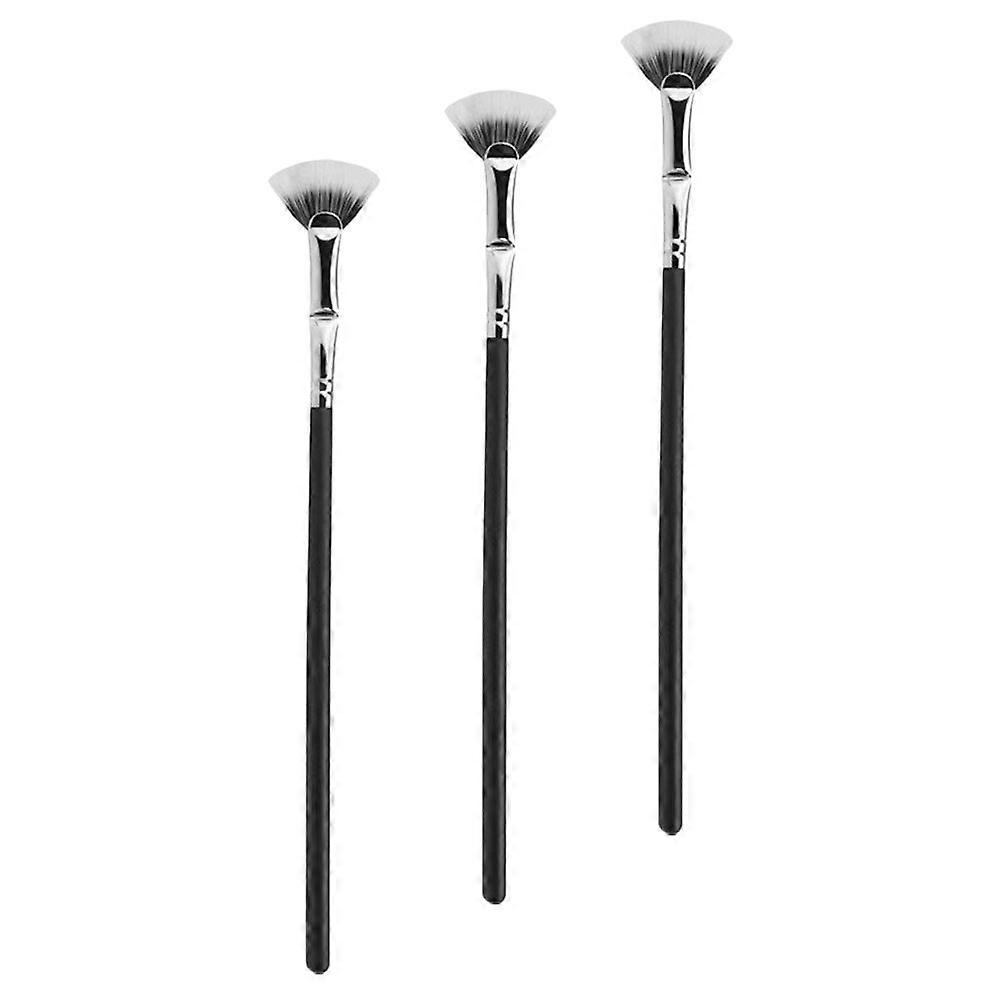 Eyelash Applicator Mascara Fan Brushes For Lashes Black Color Angled Shape Even Coating 3Pcs