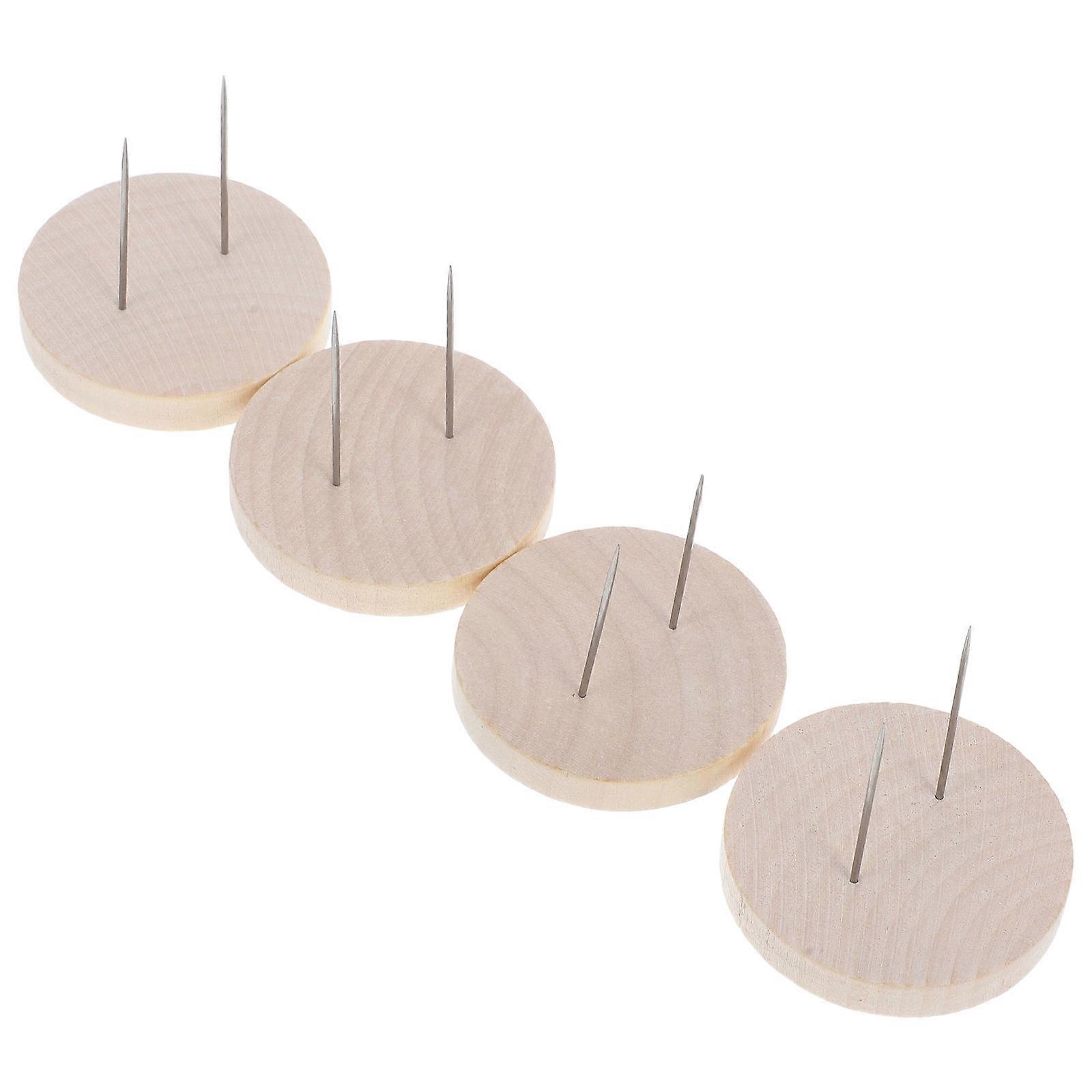 Positive Crochet Doll Stands Display Support Stand 5.00X5.00X4.00CM Wooden Base for Handmade Projects Display 4 Sets