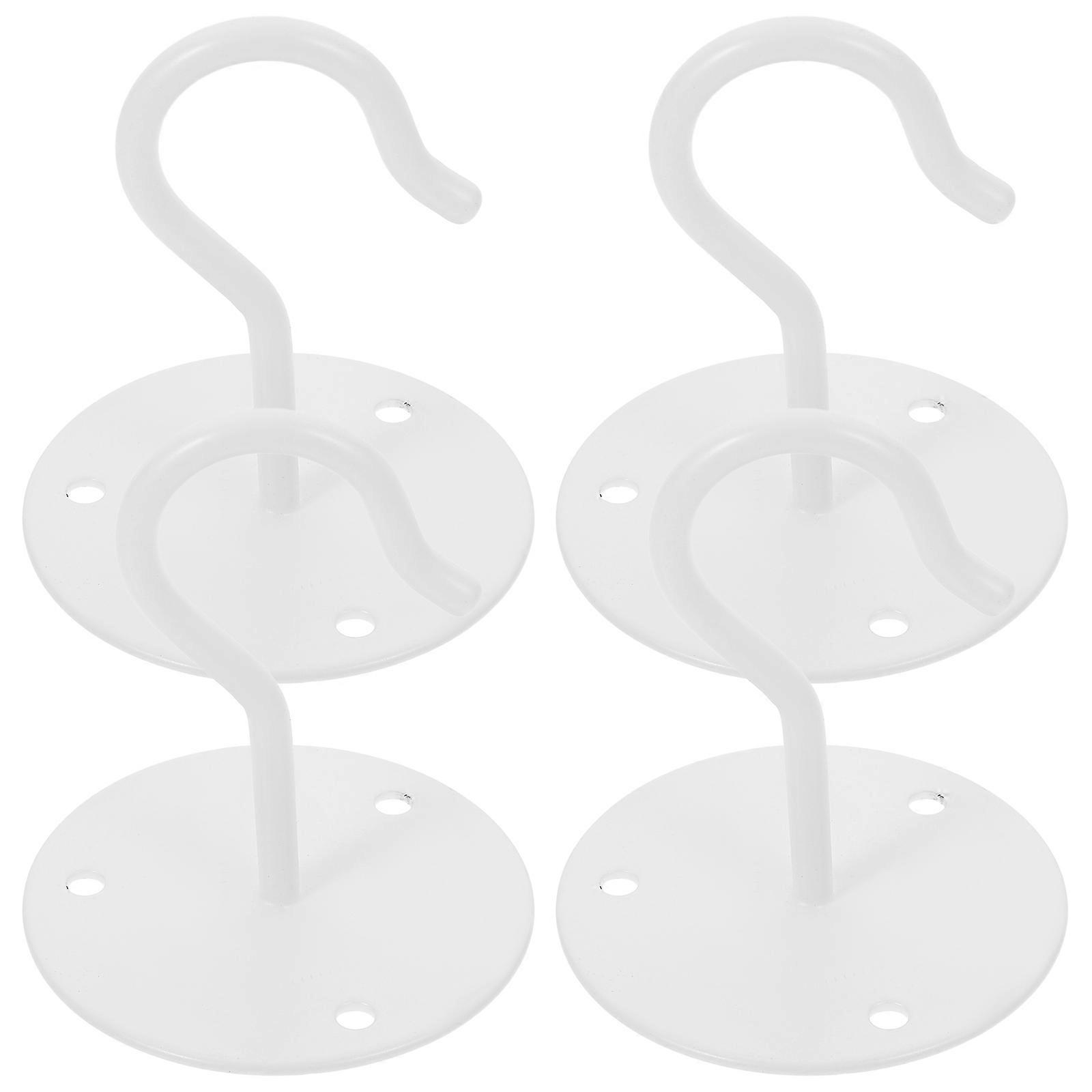 Ceiling Hooks For Hanging Lanterns Hook Shape White Outdoor Decoration 4 Sets