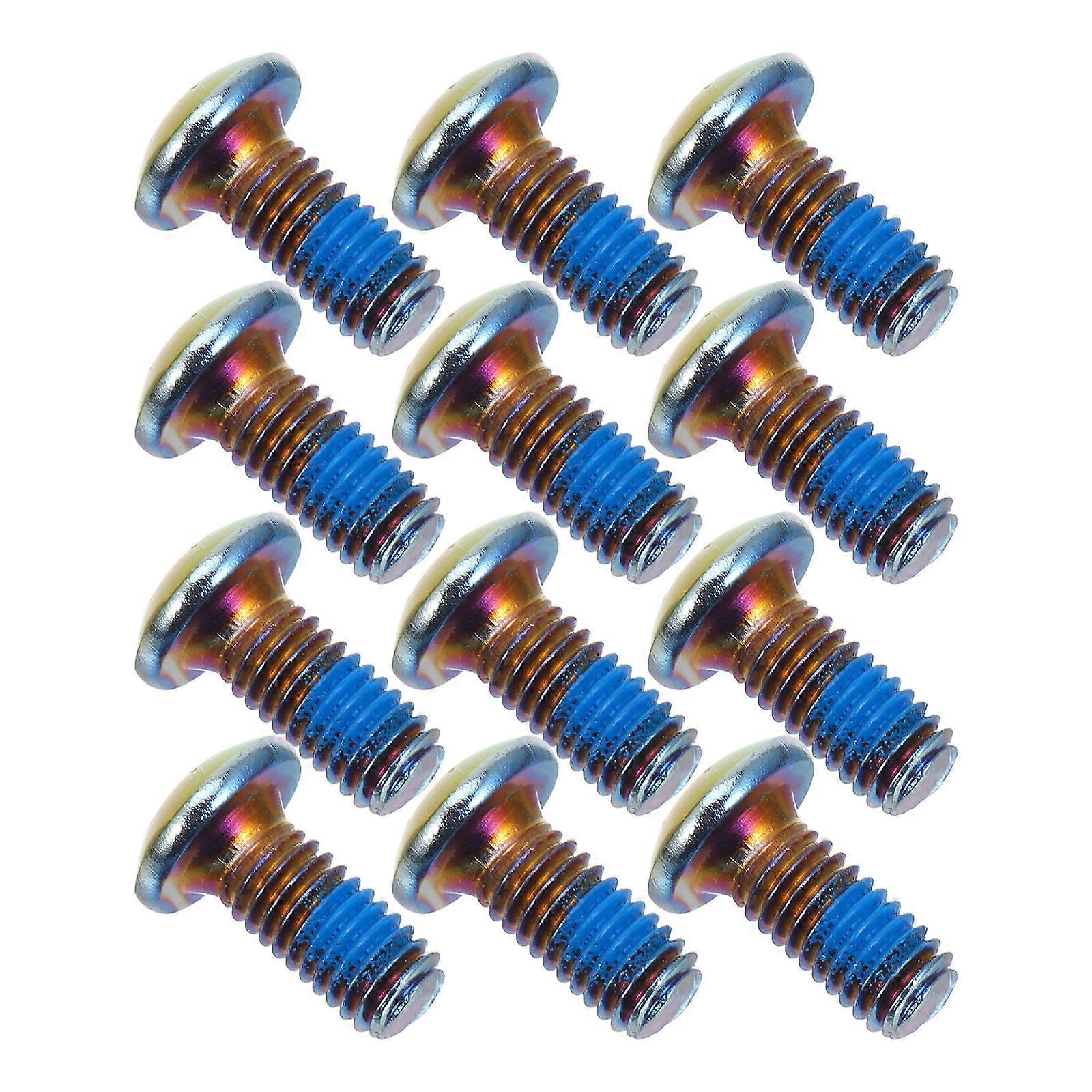Corrosion-Resistant Brake Fixing Screws 12Pcs Suitable For Mountain Bikes Made From Titanium Steel Available In Multiple Colors