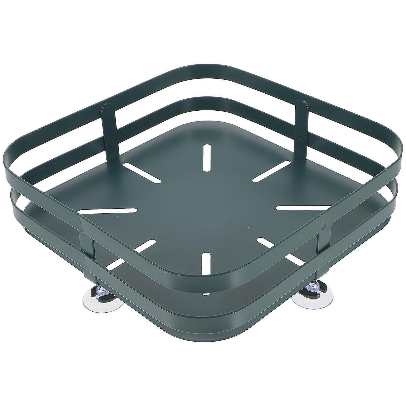 Olive Green Rotating Spice Rack for Kitchen Storage Made of Carbon Steel 7.87x7.87x10.63 Inches