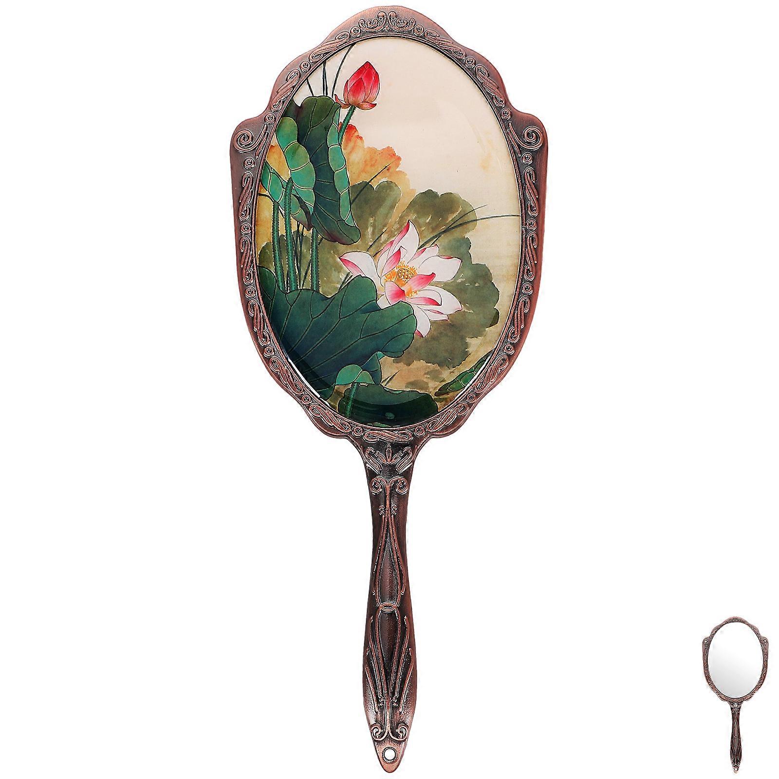 Magnifying Feature Retro Handheld Mirror Designed For Personal Use With Strong Structure 1Pack