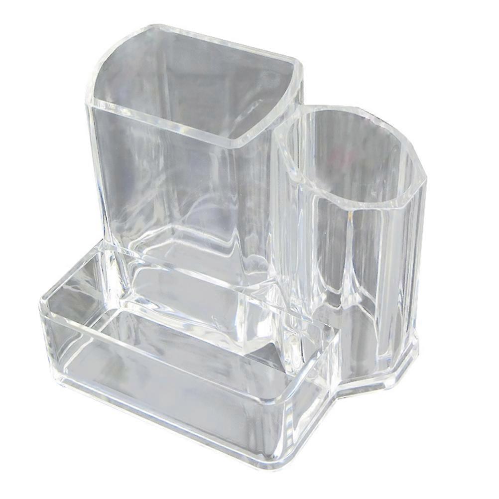 מחזיק מברשת איפור ליהירות, בעיצוב ברור צורה מרובעת 13.3 ס"מx9.5 ס"מx10.8 ס"מ ארגונית אחסון אקריליק מפלסטיק 1 יחידות