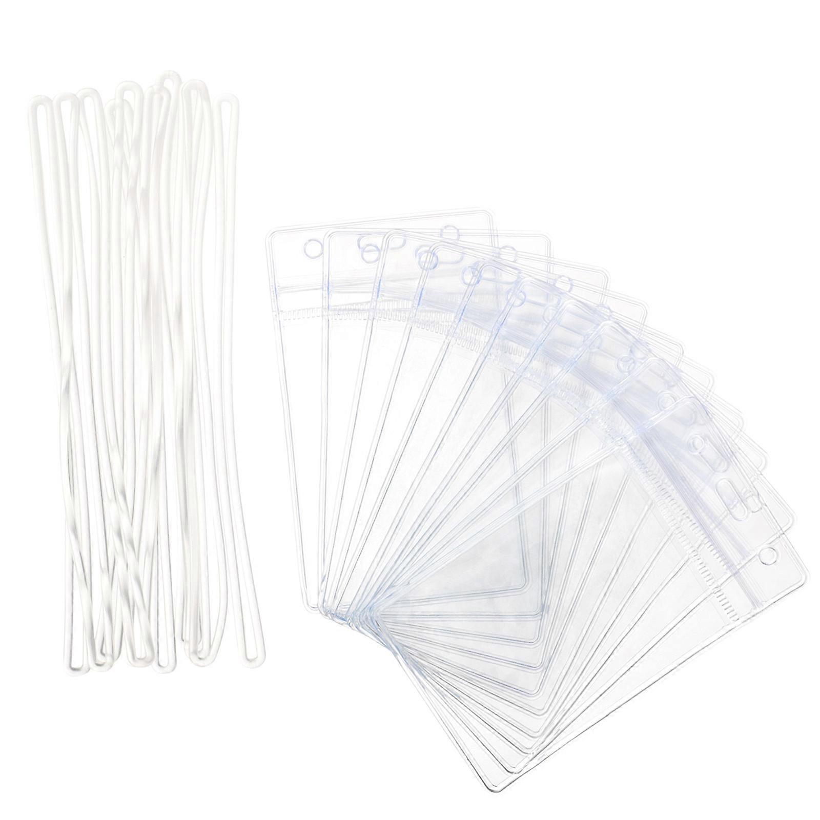 10pcs PVC Luggage Tag Holder with Zip Seal – Lightweight Travel Accessory for Airplane and Cruise Use, Clear Design for Easy Baggage Identification