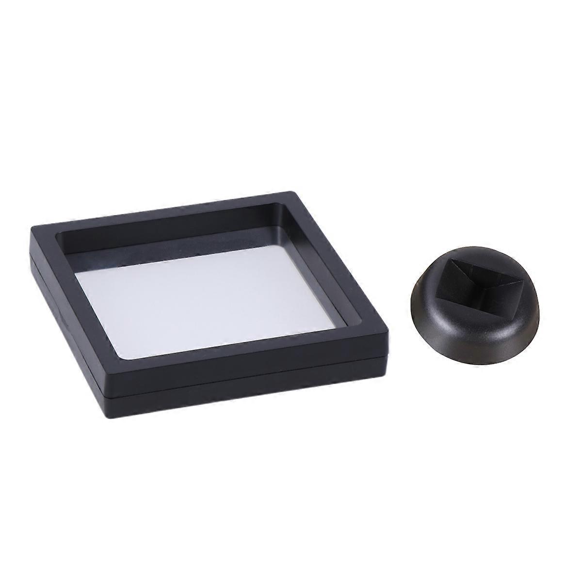 Suspended Box Coin Display Stand for Display Use with Round Base Black