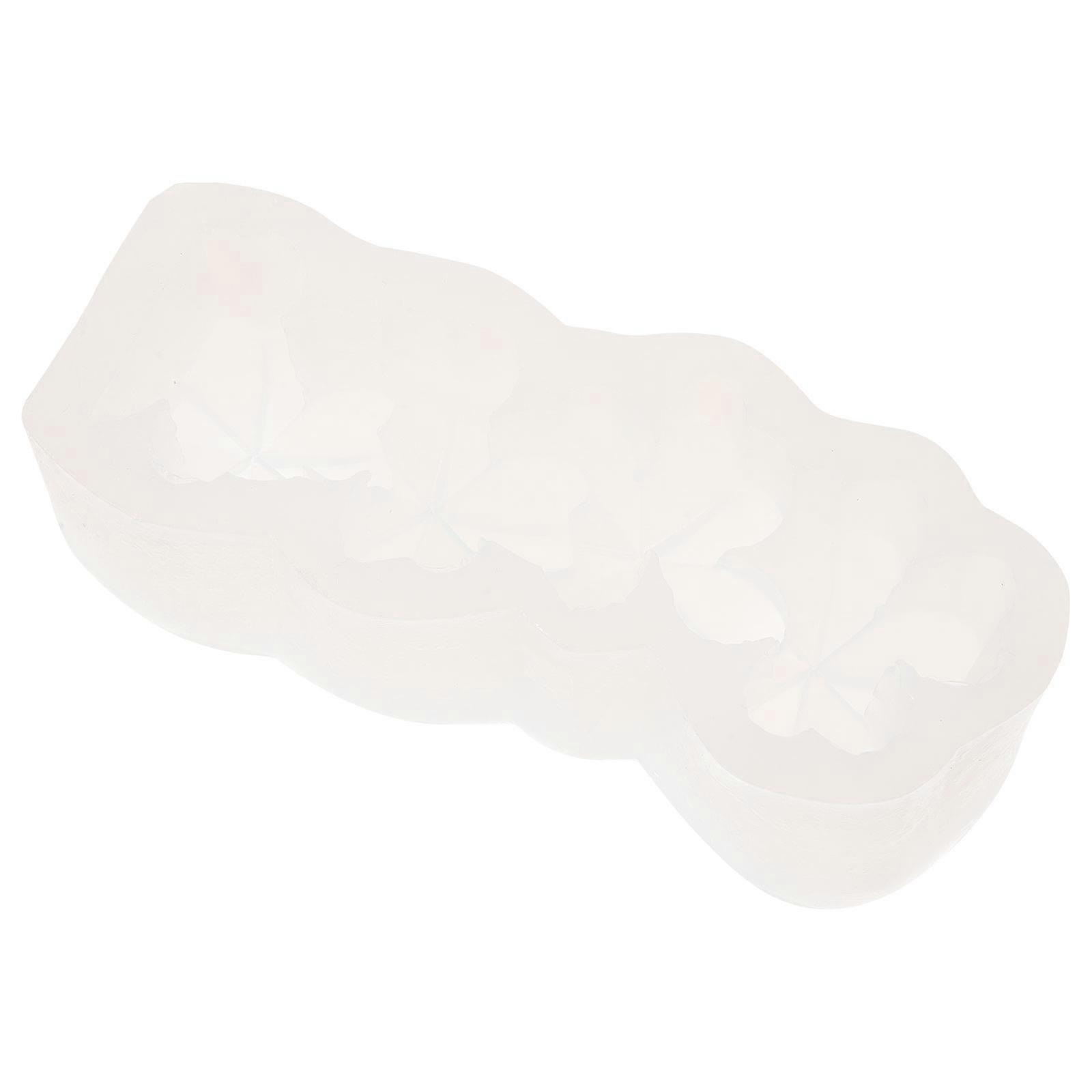 White Silicone Leaf Shaped Candle Mold for DIY Use Flexible Reusable Craft Supplies 6 Cavities