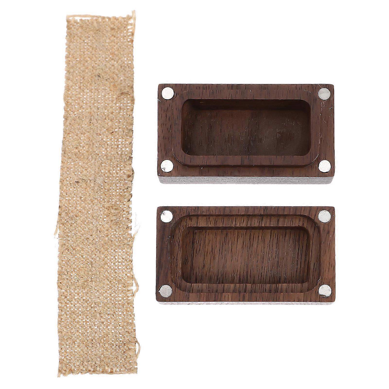 Proposal Ring Case Storage Box in Light Brown Composite Material for Wedding Engagement Rings 4.5 x