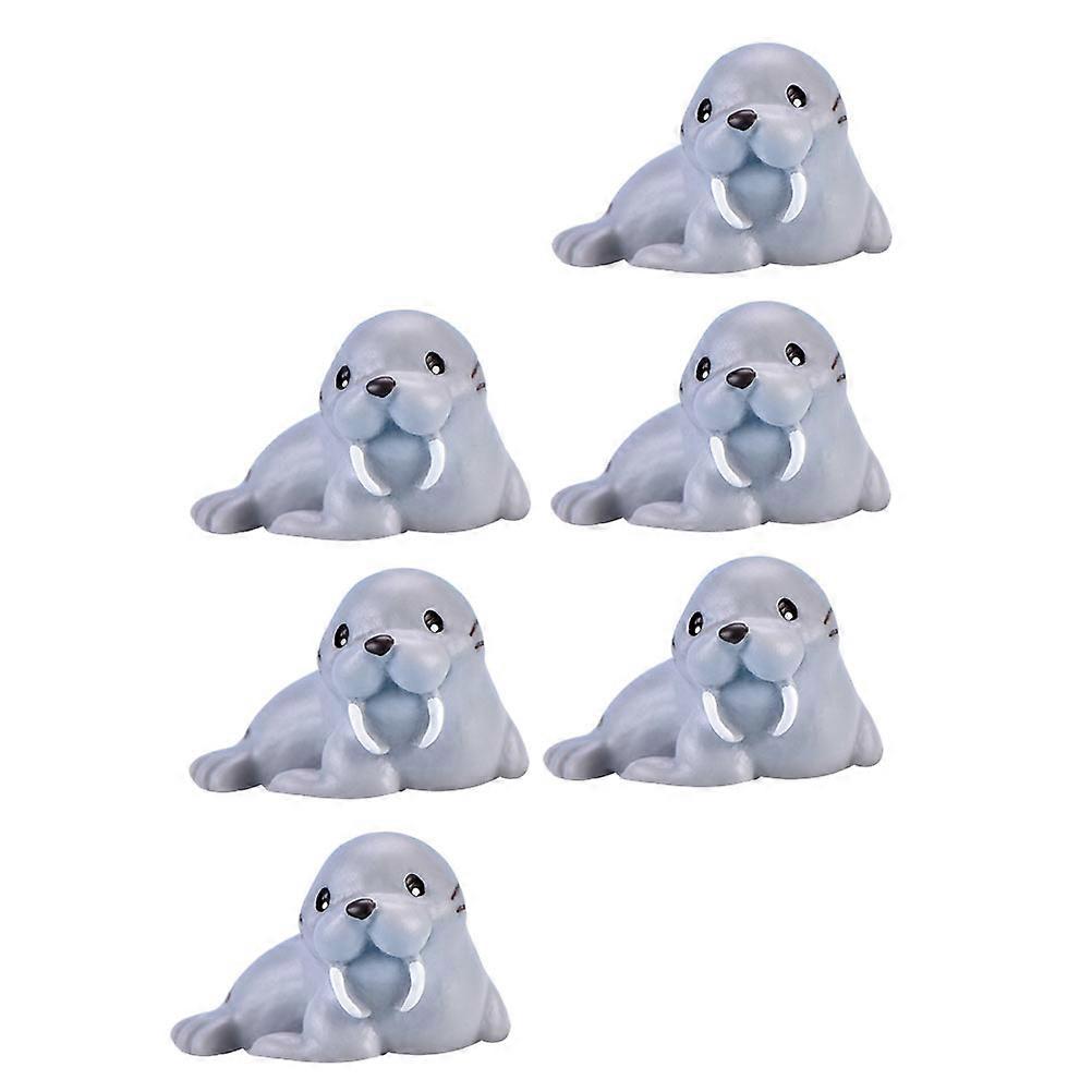6Pcs Landscape Decor Prop Walrus Model for Simulation
