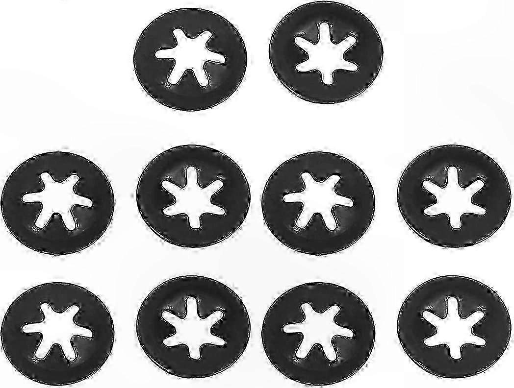 Black Star Tooth Internal Locking Washers, M3 x 9mm, 100 Pieces
