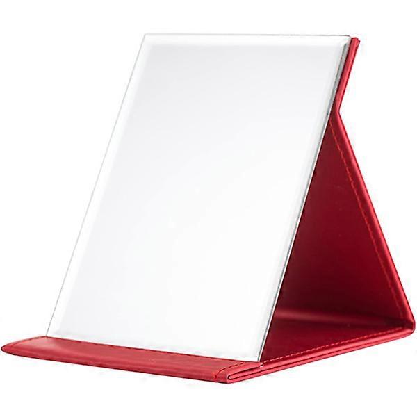 Folding Makeup Mirror in PU Leather, Table Mirror, Travel Mirror, Suitable for Personal Office, Travel Mirror with Adjustable Stand