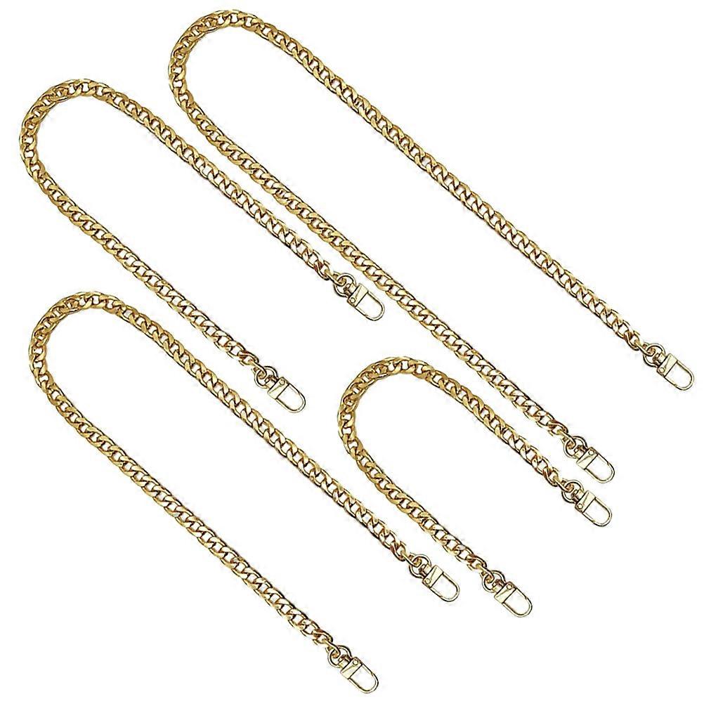 4pcs Gold Tone Bag Chain Straps with Metal Buckles for Handbags, Crossbody Purses, and Clutches – Durable, Easy to Install, Secure Replacement Straps