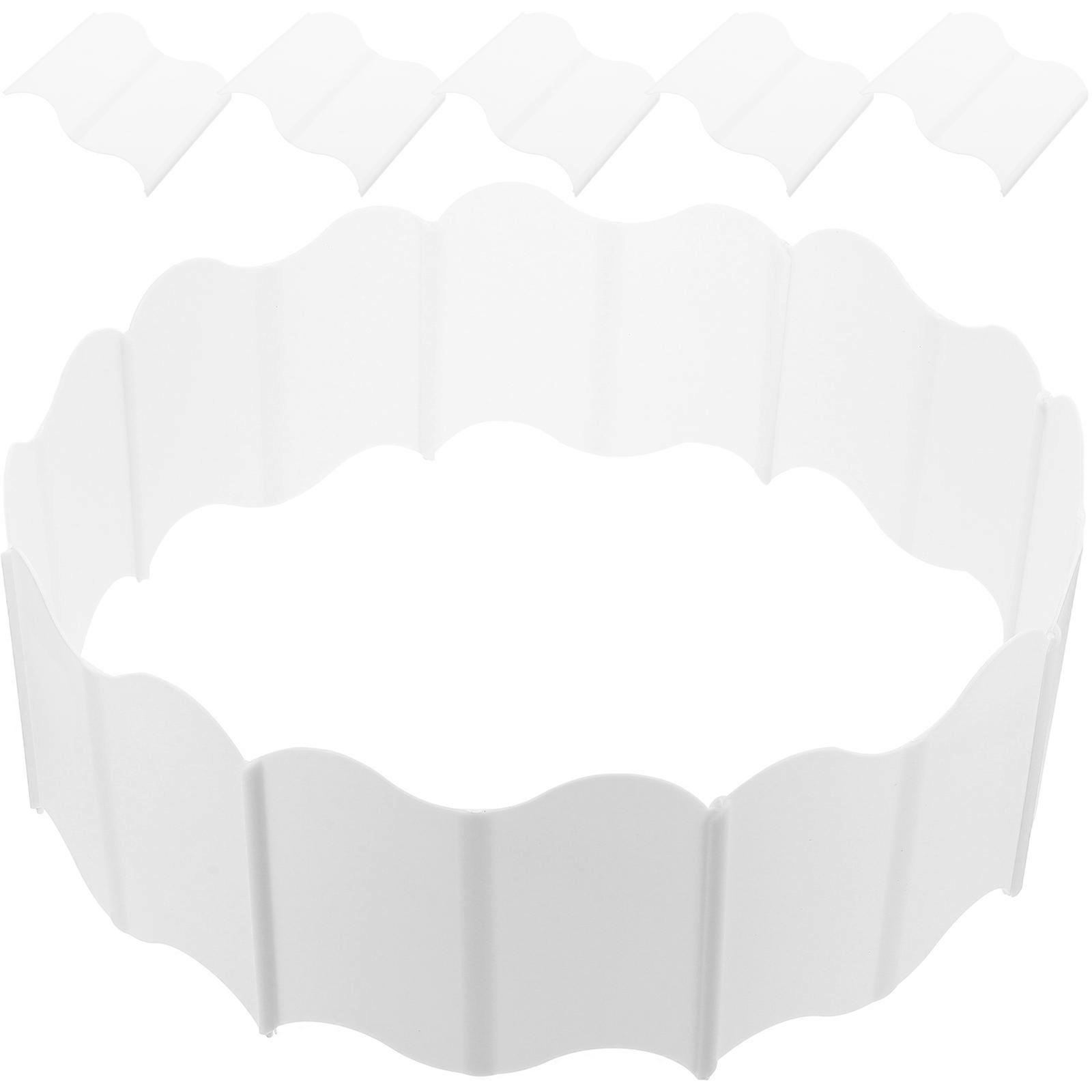White Plastic Interlocking Garden Fence Border Decorative Lawn Edging for Flower Beds Pathways Outdoor Home Backyard Ornament