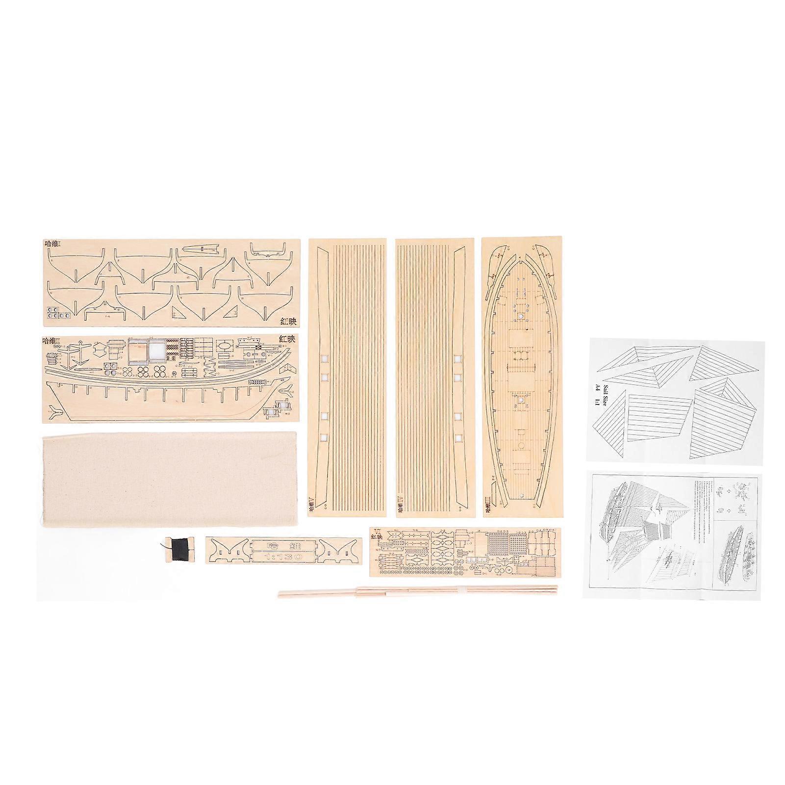 1:130 Wooden Sailboat Kit Intelligence Development DIY Scientific Ancient Model Ship Building Kit for Teenager Adults