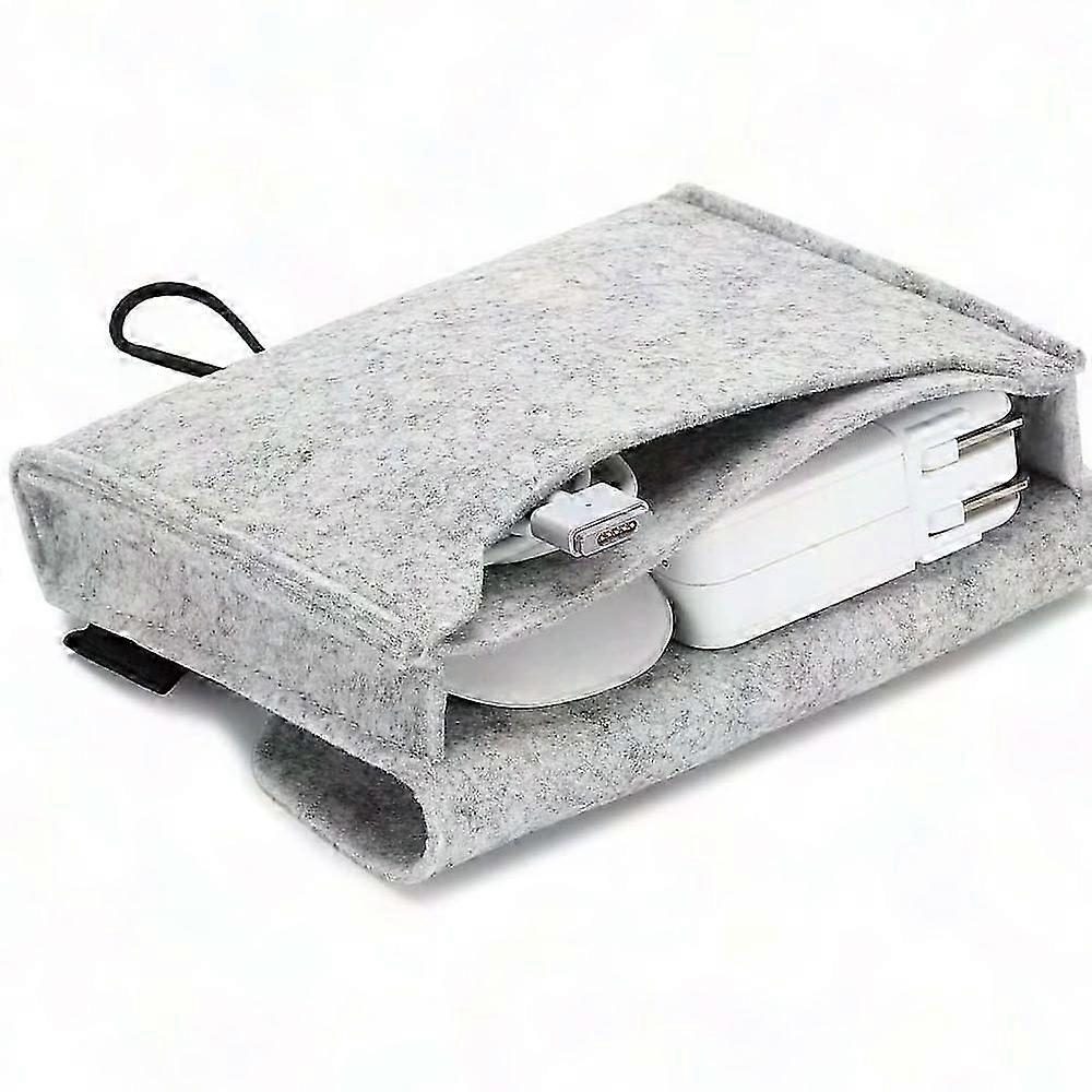 Portable Felt Storage Bag for MacBook Adapter, Mouse, Phone, Cables, SSD, HDD, Power Bank - Electronics Accessories Protective Case Pouch