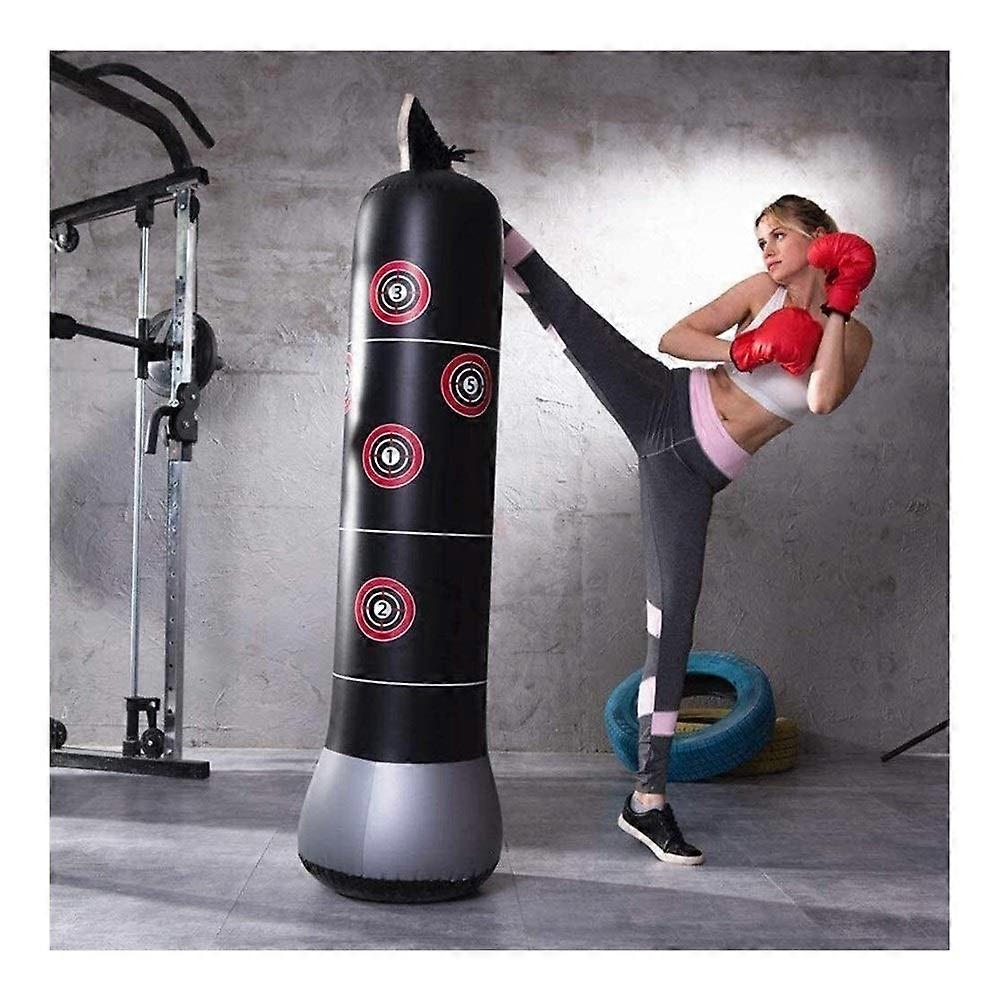 Punch Bag Standing Boxing Bag Training Tumbler Inflatable Heavy Punch Bag Target Stand 160 x 30 cm for Adults and Children