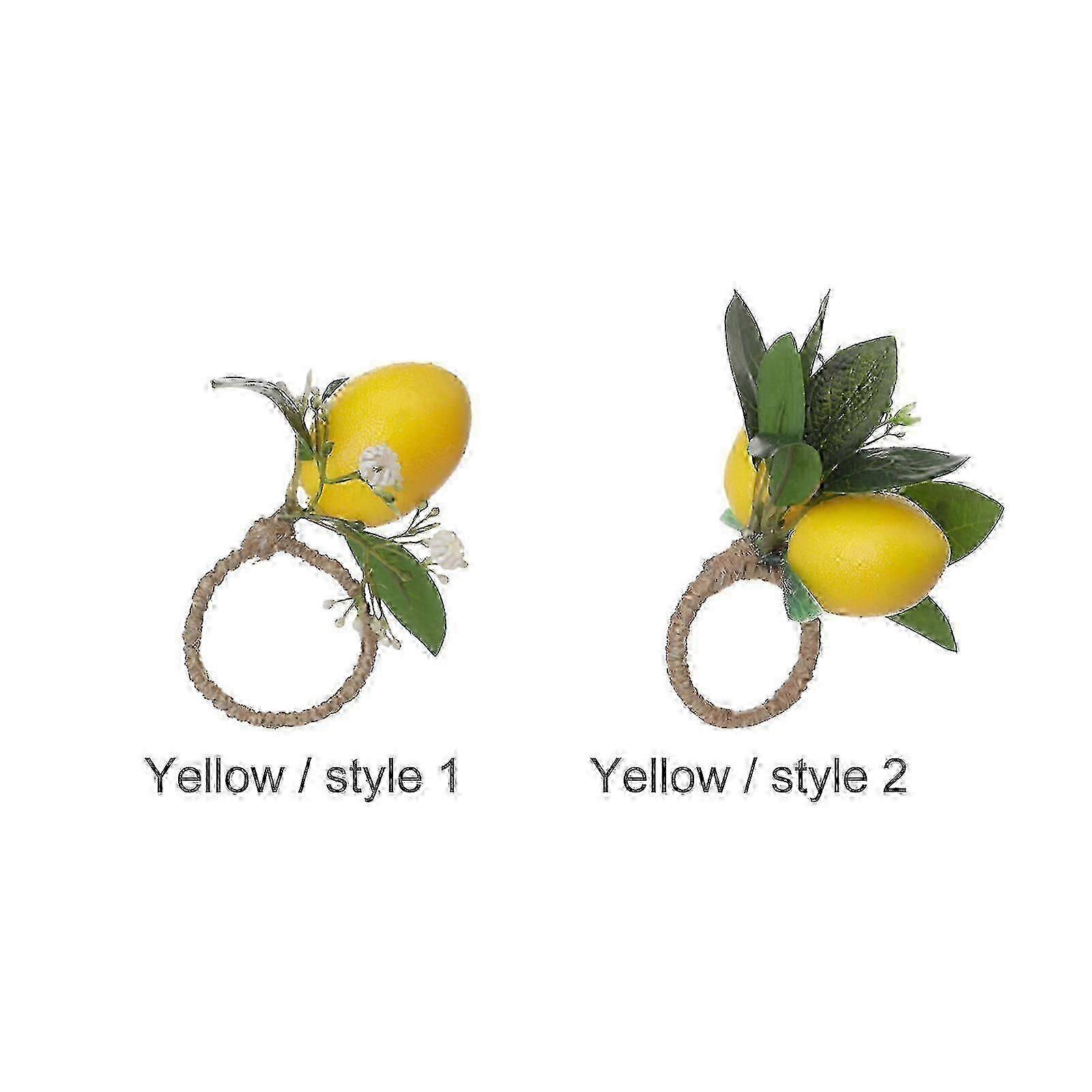 Ronds de serviette au citron - Décorations de table en plastique jaune créatif pour la maison