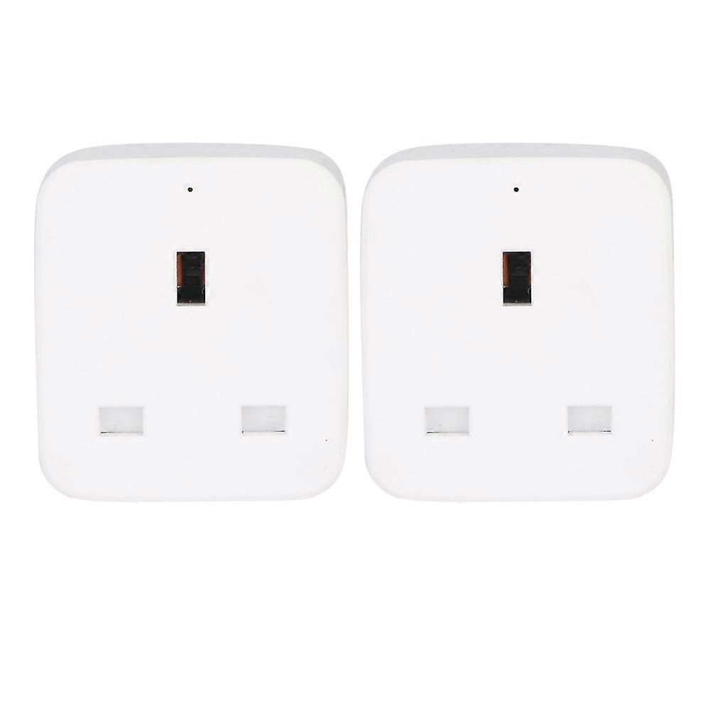2Pcs WiFi Smart Socket Plug Outlet Support for Voice Control (UK Plug 110-240V)