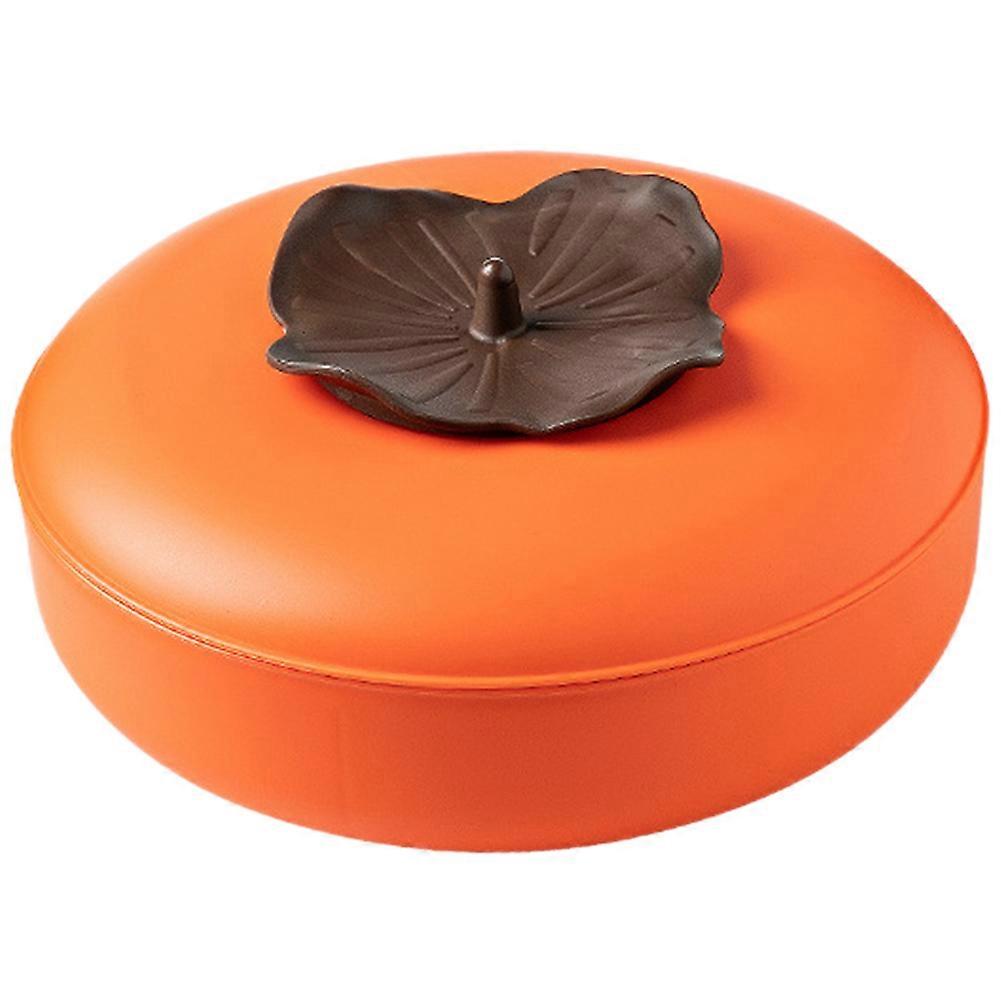 Orange Snack Tray for Kitchen Use Reusable Dessert Plate with Cover 7.8x5.9 Inches