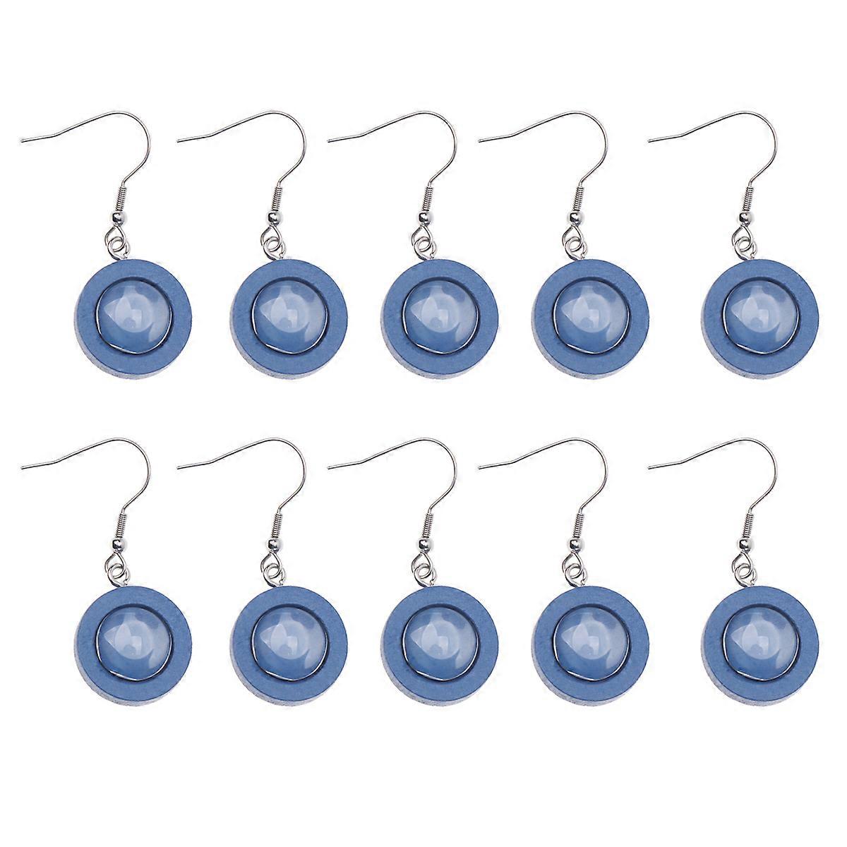 Blue Composite Earring Blanks for Durable DIY Projects Lightweight Round Bases 12MM
