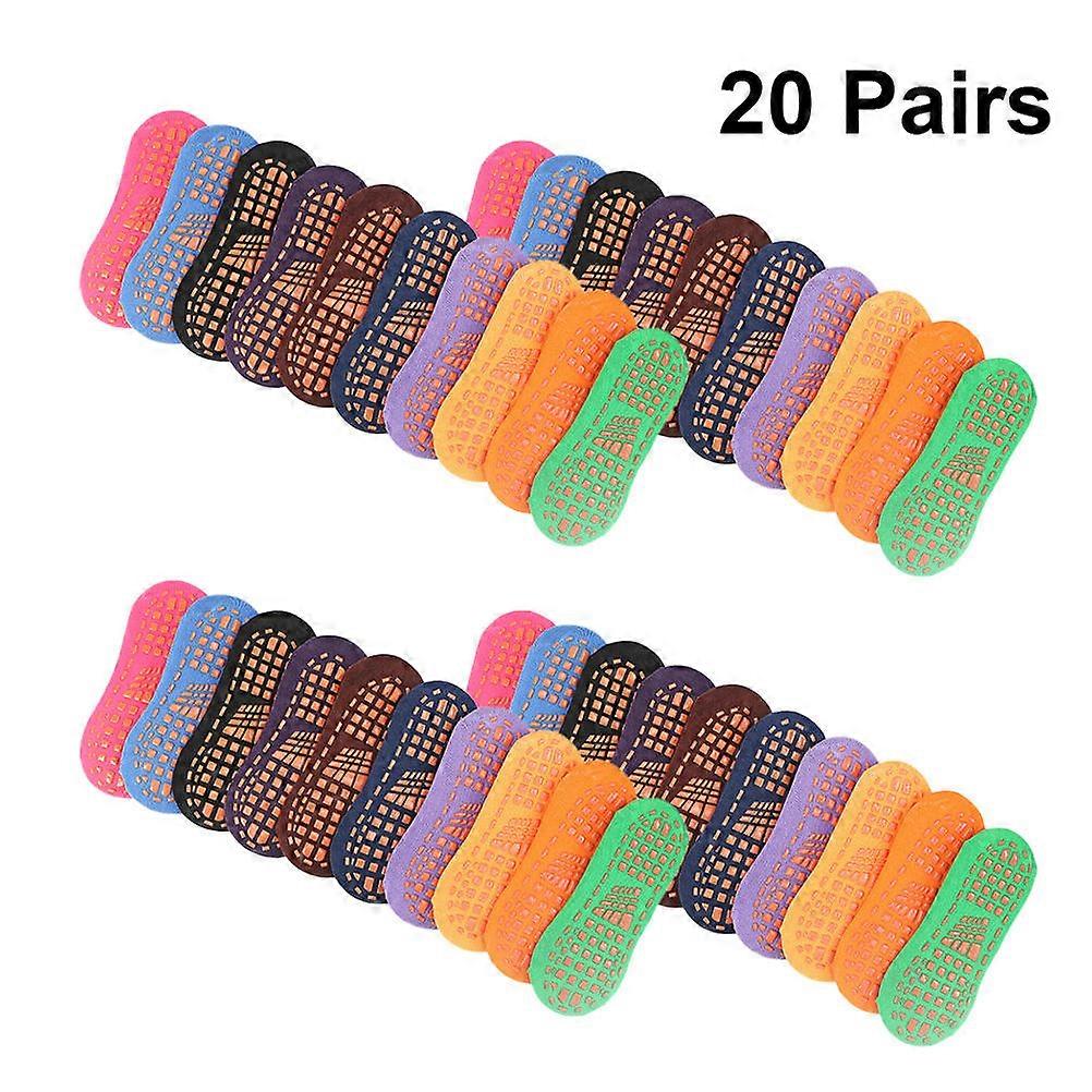 Floor Socks For Women And Men Unisex Design Non-Slip Function Size 32-36 Assorted Color 20 Pairs