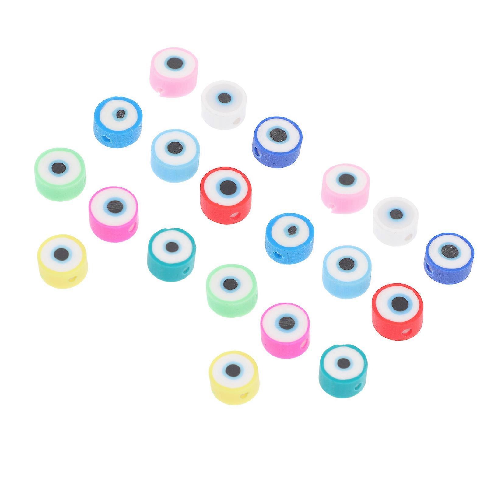 Beads For Jewelry Making About 200Pcs Eye Pattern Spacer Beads Assorted Color 0.9X0.45Cm For DIY Projects
