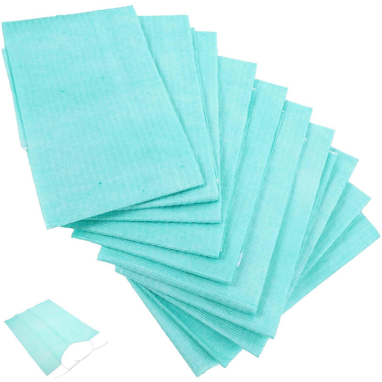 Bavoirs avec support en polyéthylène pour dentiste Serviettes absorbantes bleues à usage unique 10PCS