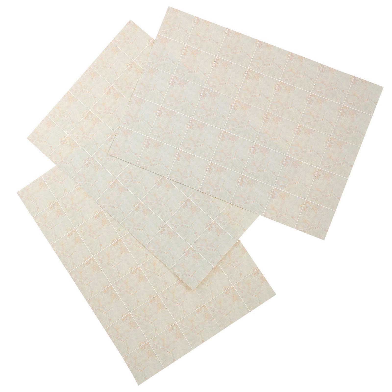 Mini House Floor Stickers Decoration Supplies for Dollhouse Realistic Paper Light Yellow 3 Pcs
