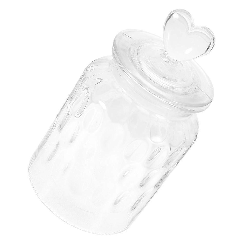 Airtight Glass Canister With Heart Shaped Handle For Food Storage In 650ml Size Designed For Kitchen Storage With Easy Access Wide Mouth In 1Pack