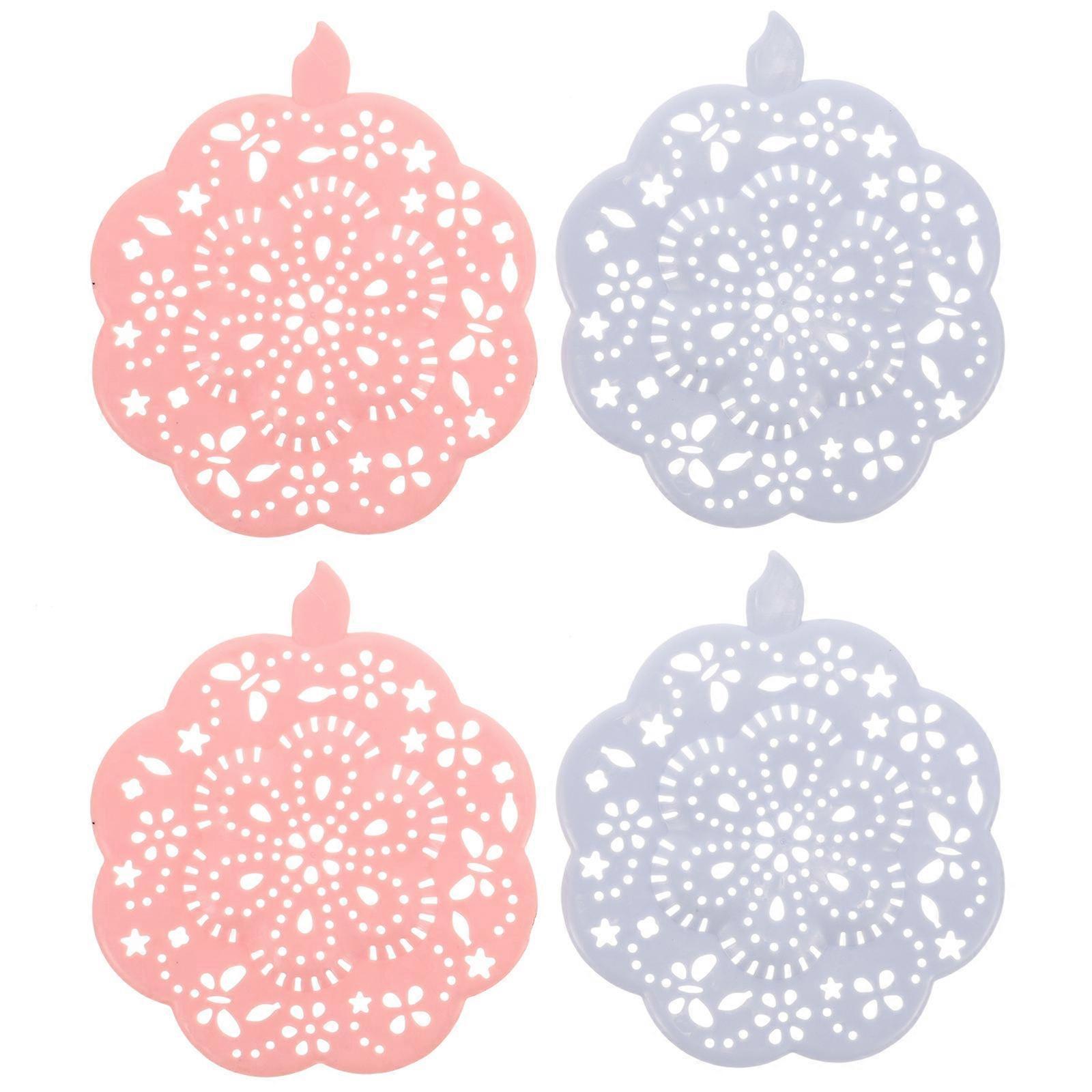 4Pcs Assorted Color Hair Drain Catcher Covers For Kitchen And Bathroom Use Effective Drain Protection Plastic
