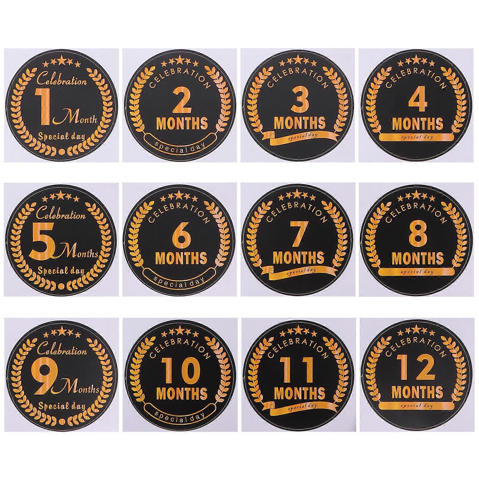 Milestone Belly Decals 1 Set Newborn Photography Assorted Color Photo Prop Memorize Growth