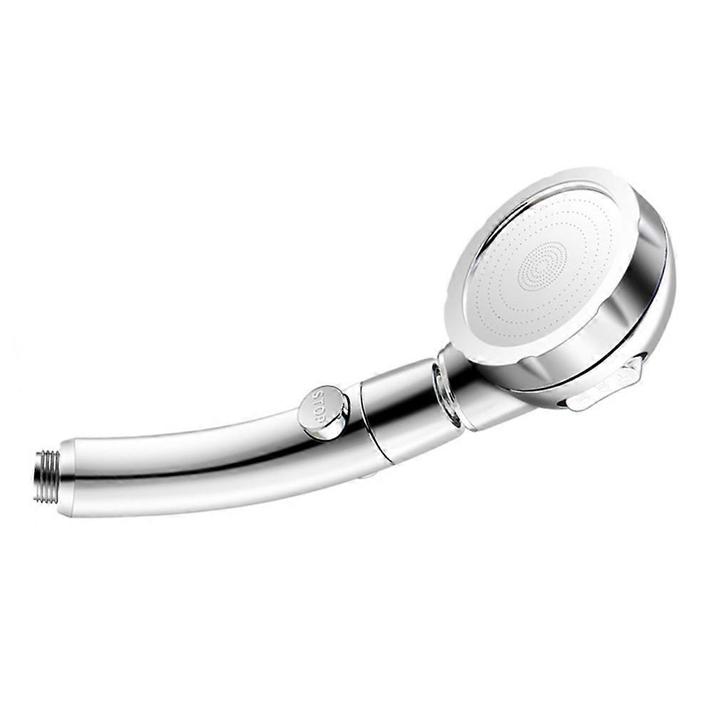 High Pressure Shower Head Nozzle with Water Stop Function Silver Pressurized Handheld Showerhead for Efficient Water Saving and Comfortable Use