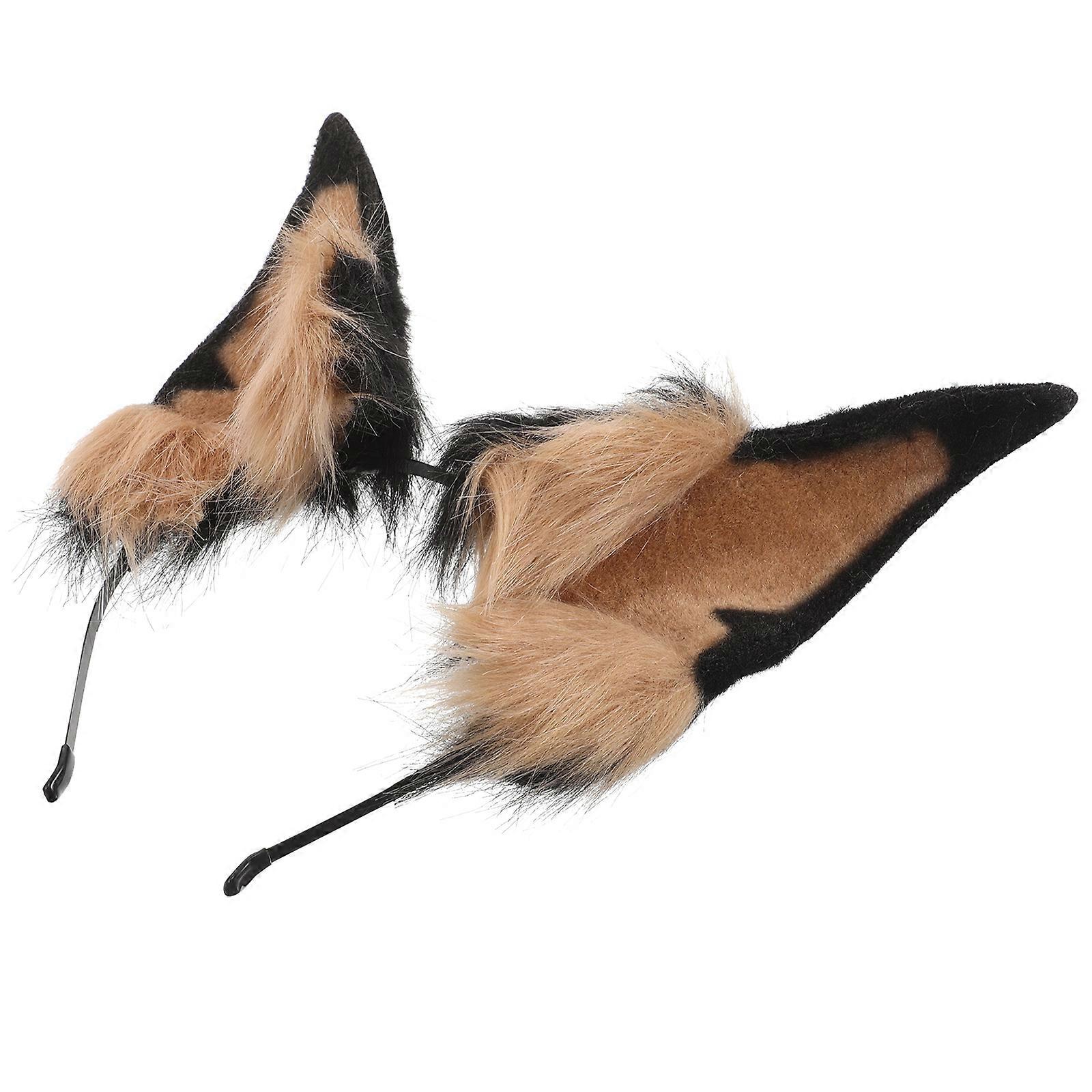 Handmade Furry Doberman Dog Ears Headband Realistic Faux Cosplay Accessory Unique Plush Animal Ear Hairband For Halloween Costume Party
优 后的 标题: