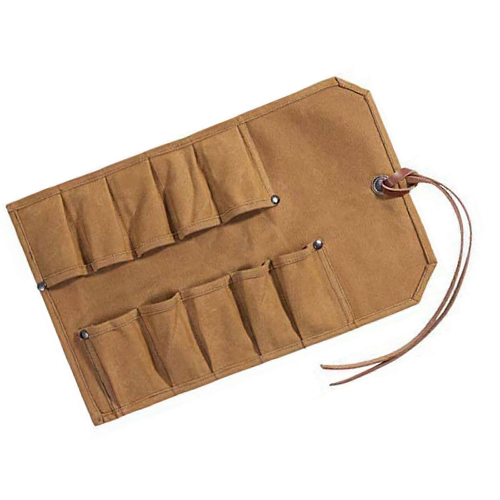 performance tool roll, waxed canvas tool pouch for chisels, hammers, camping, pocket gouges, carving tool storage bag.