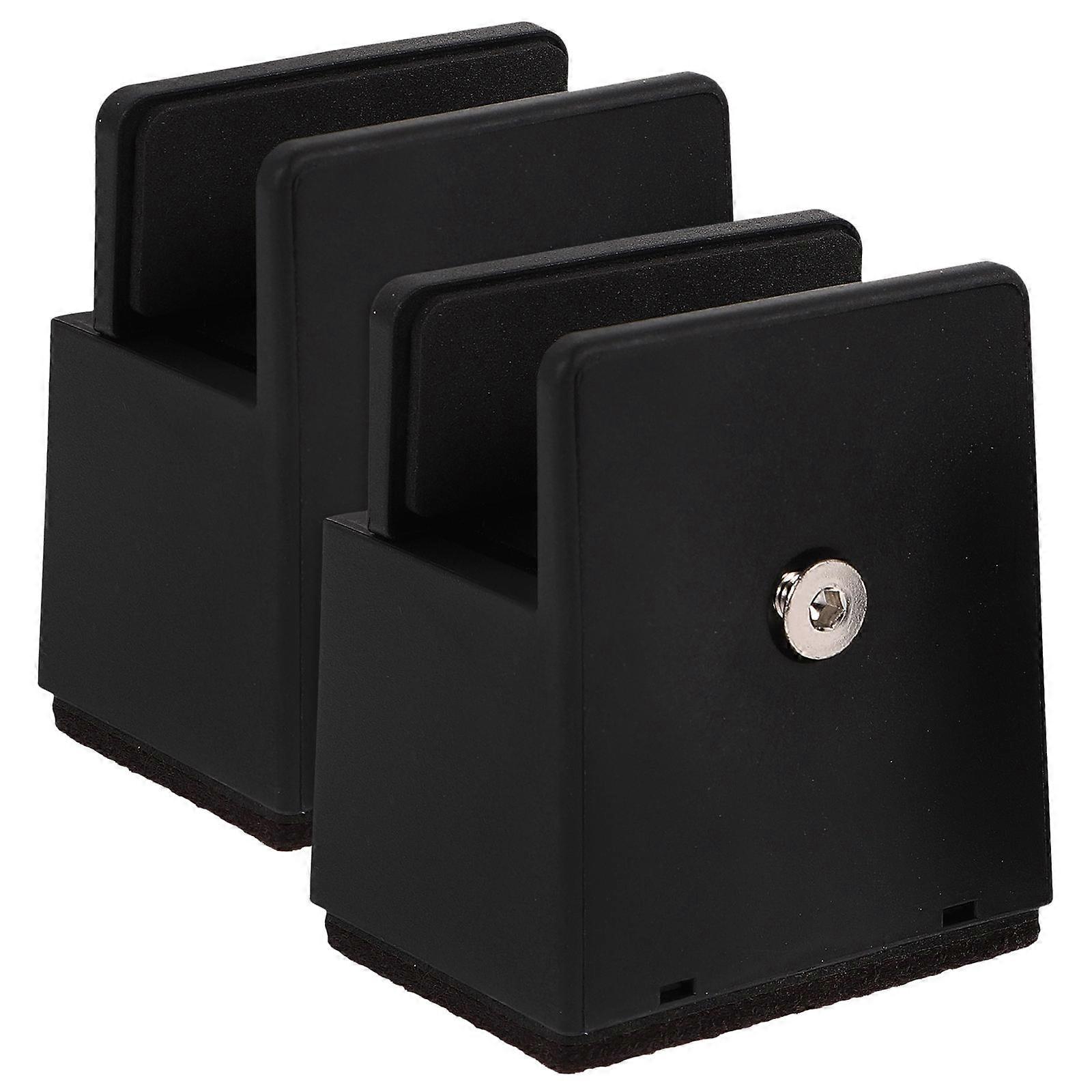 Adjustable Bed Risers 2Pcs for General Users in Home and Office Black Color Made of Steel and Abs for Weight Support