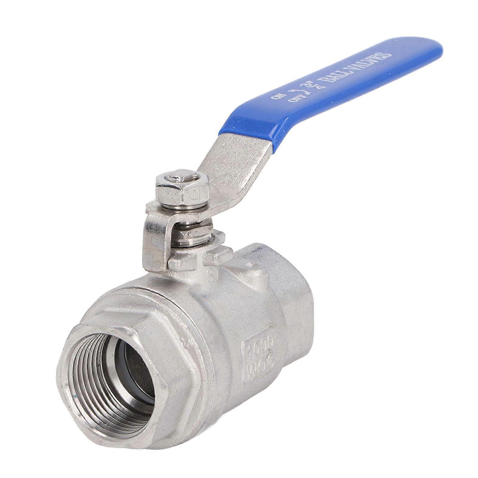 Ball Valve with Full Bore 3/4 Inch Stainless Steel Internal Thread 1000 WOG Check Valve for Water Oil Gas with Blue Locking Handles
