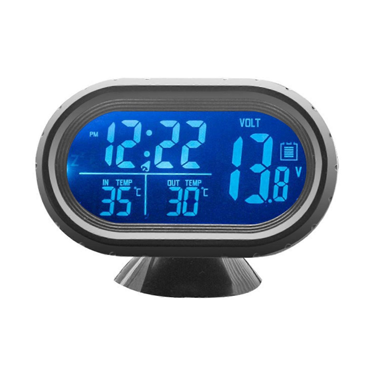 Universal Car Accessories 3 in 1 Gauge with Temperature Voltage Monitor and LED Clock