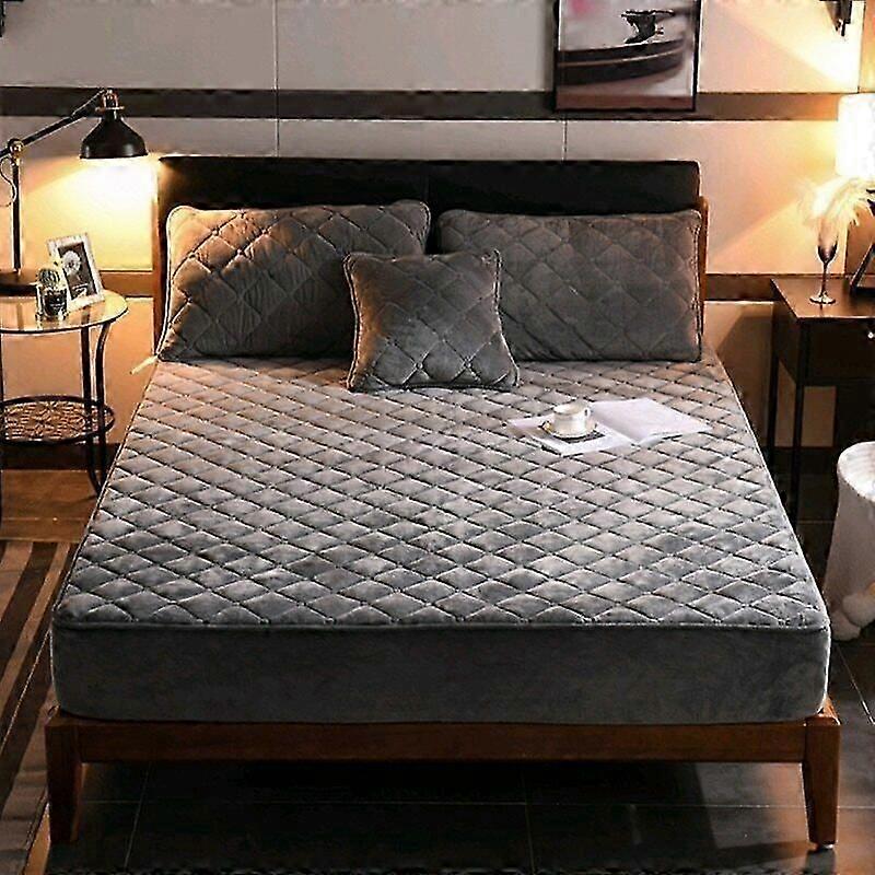 Warm Soft Crystal Bedsheet Quilted Bed Fitted Sheet (need Order Pillowcases)