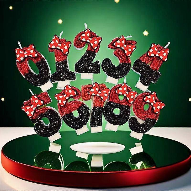 Birthday Candles Numbers 3D Bow - EU Edition, 7 Number Birthday Cake Decoration Set