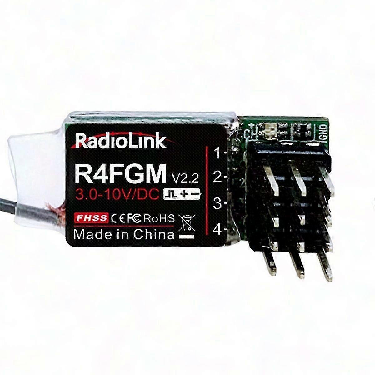 Radiolink R4FGM 4CH Micro RC Gyro Receiver for Mini Cars, Compatible with RC8XR C6GS V3 RC4GS V3 Remote Controller
