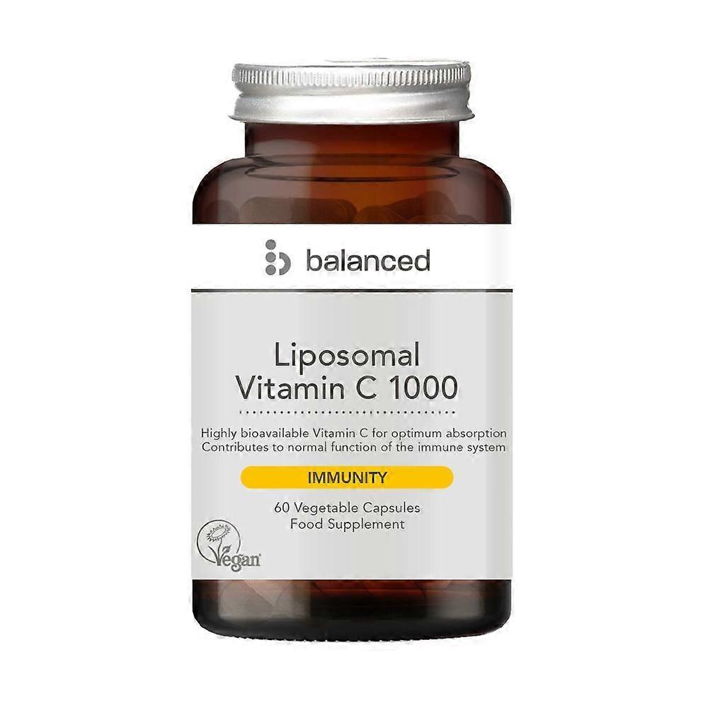 Balanced Liposomal Vitamin C 1000 60 Veggie Caps - Reusable Bottle - 4 Pack