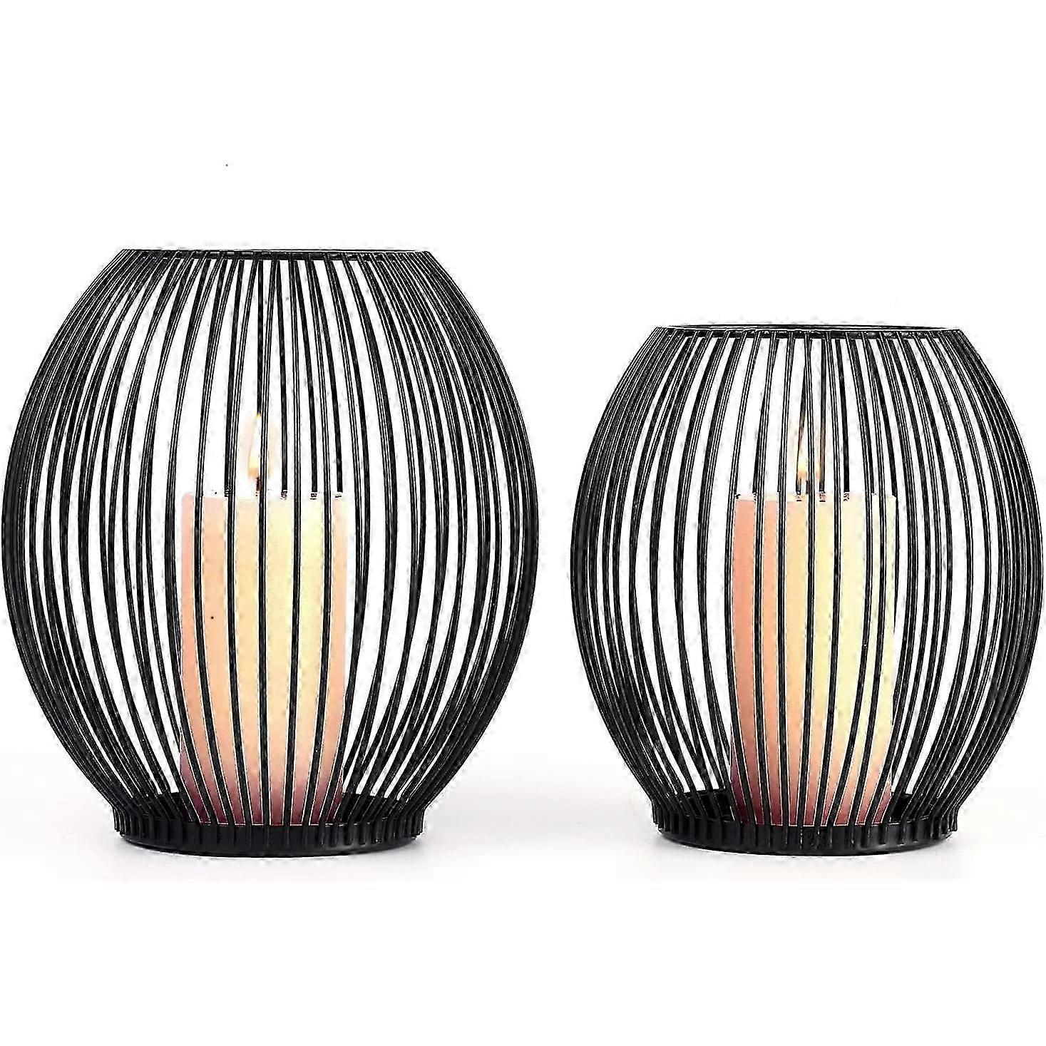 Matte Black Metal Wire Candle Holder