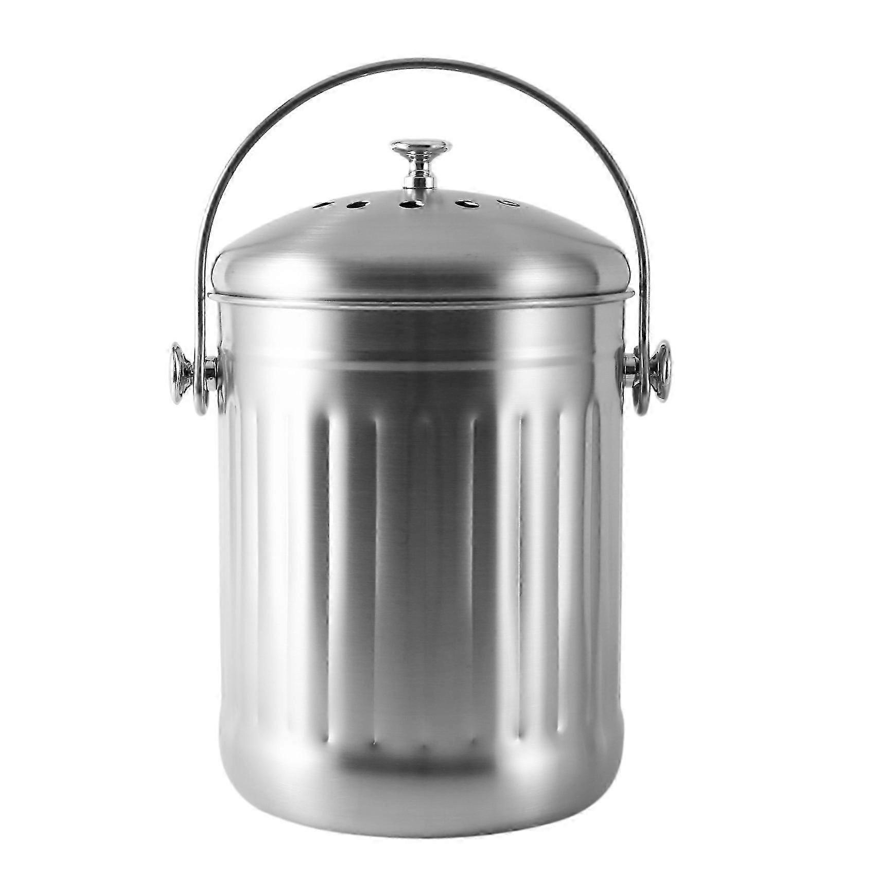 Compost Bin, Peel Bucket for Home Kitchen, Odorless Compost Bucket for Kitchen Food Waste, with Handle and 2 Charcoal Filters, 5 Liters, Easy to Clea