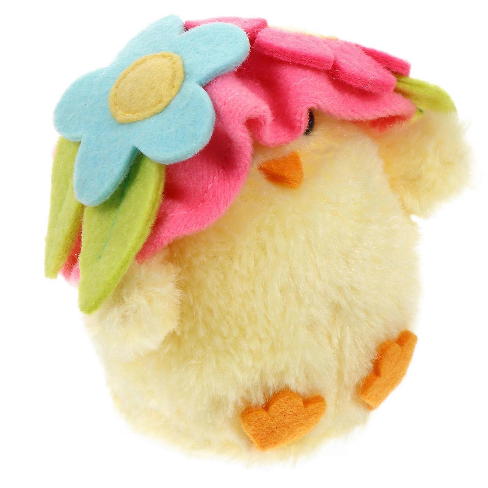 Simulated Chick Prop Decorative Party Decoration Easter Party Kids Yellow Plush Decoration 1Pc
