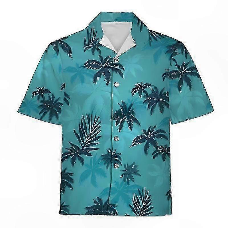 Summer Floral Print Short Sleeve Button Down Shirts for Men Vintage Hawaiian Style Beach Wear Casual