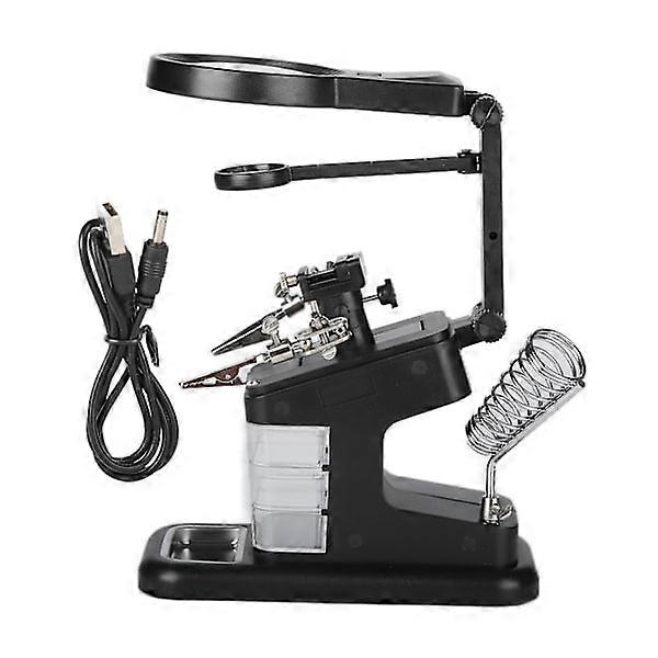 TH-7026 desk magnifier with 10 LED light welding magnifier repair tool 3X / 4.5X / 25X