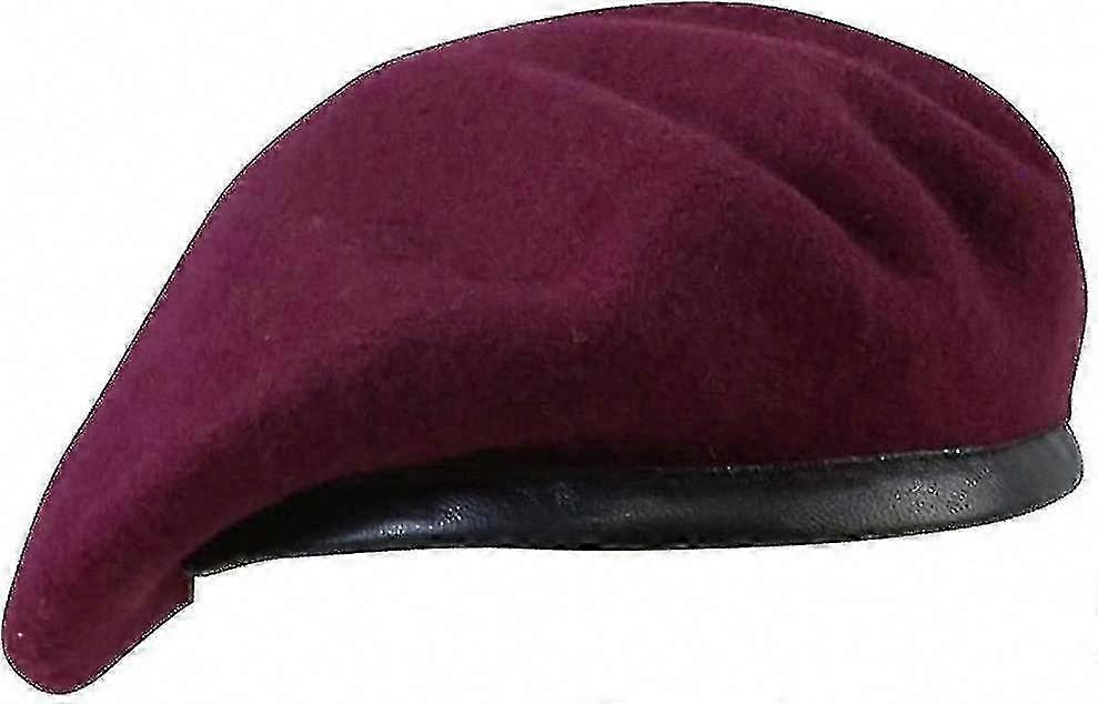 Erkekler İçin Ordu Savaş Askeri Beret Şapka - Maroon Kırmızı Para Paratrooper Yün Şapka, XS-XL Bedenler