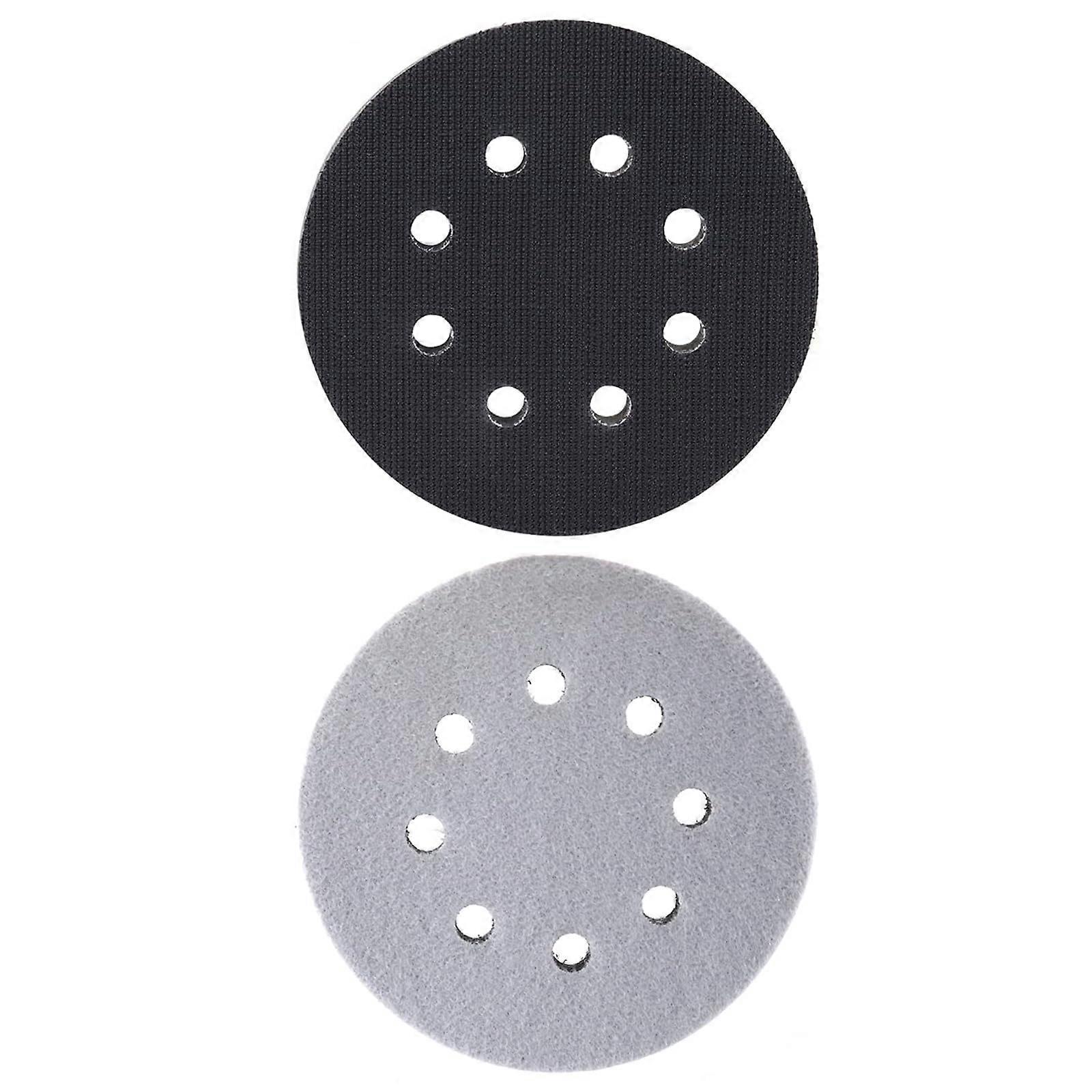 5 Inch 8 Holes Hook and Loop Buffer Pad, Soft Density Backing Sponge Interface Pad For Drill And Rotary Tools, 2Pack