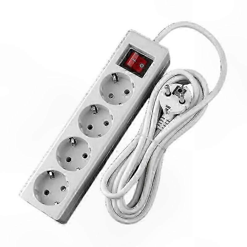 Flat Adapter Power Strip with 3/4/5 Sockets, Surge Protector, Light Switch, Extension Cable for Home Electrical Improvement